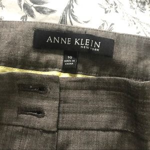 Anne Klein Trousers Light Wool Blend Gray Brown 10